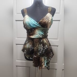 Finesse Sleeveless Vintage Y2K Handkercief Hem Top Women Large